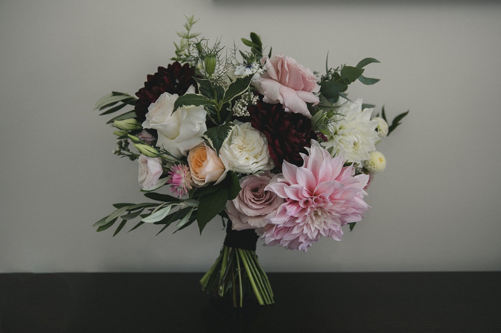 dahlia bridal bouquet