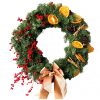 Live christmas wreath with orange slices