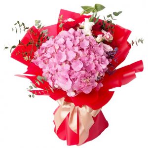 korea pink single hydrangea theme bouquet