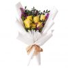 6 yellow rose flower bouquet