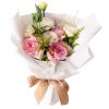 pink ohara white eustoma rose bouquet (2)