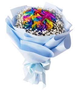10 rose rainbow flower bouquet